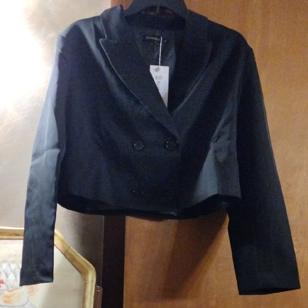 Beninos Sz L New Black Cropped Blazer